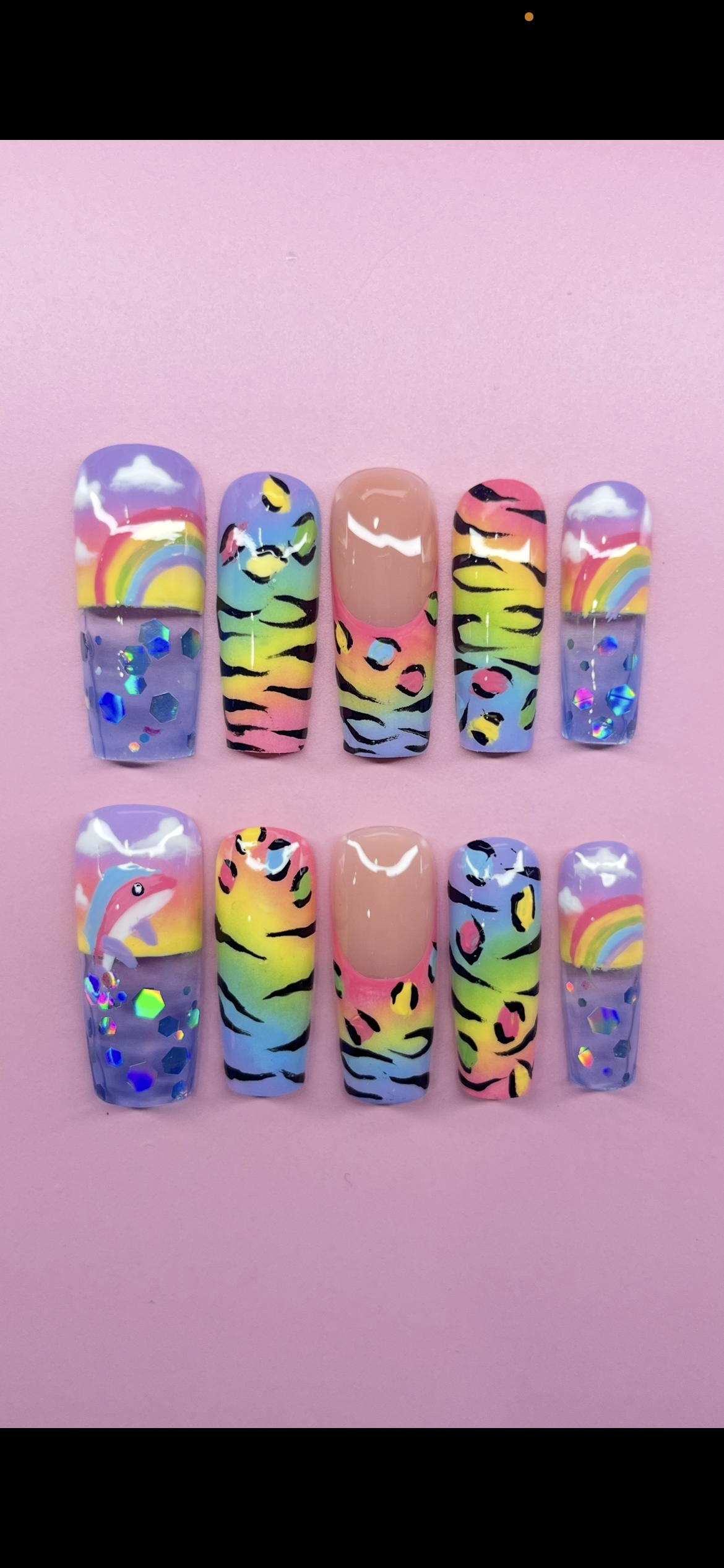 🌈🐟 LISA FRANK NAILS🌈🐟