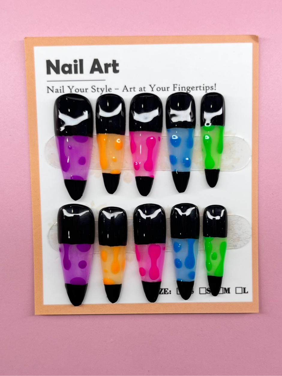🩷🩵💜Lava Lamp Nails🩷🩵💜